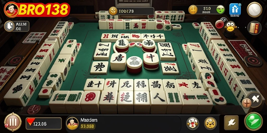 Screenshot gameplay BRO138 menunjukkan keseruan bermain Mahjong.