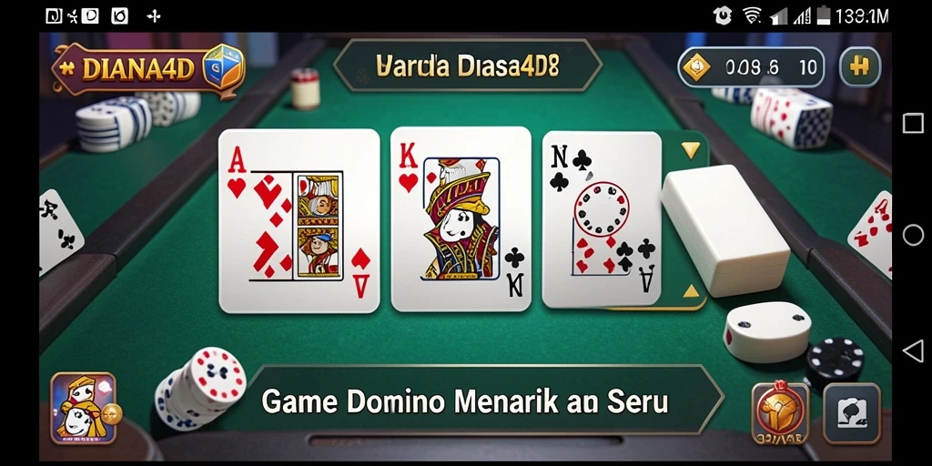 Tangkapan layar utama DIANA4D menampilkan gameplay seru Domino.