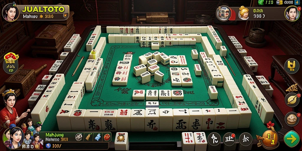 Tampilan gameplay seru JUALTOTO dengan teka-teki mahjong yang menantang.