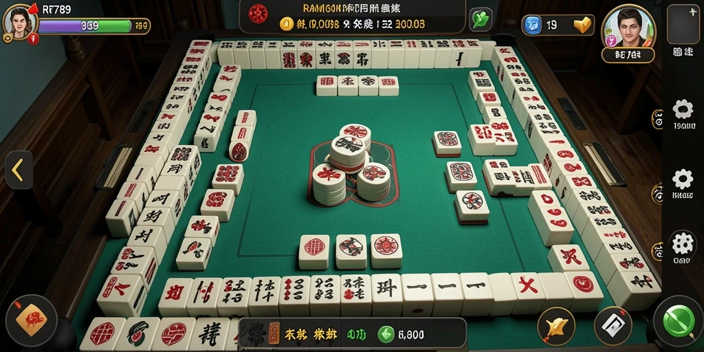 Screenshot gameplay Mahjong dari RR789 yang penuh warna dan mendebarkan.