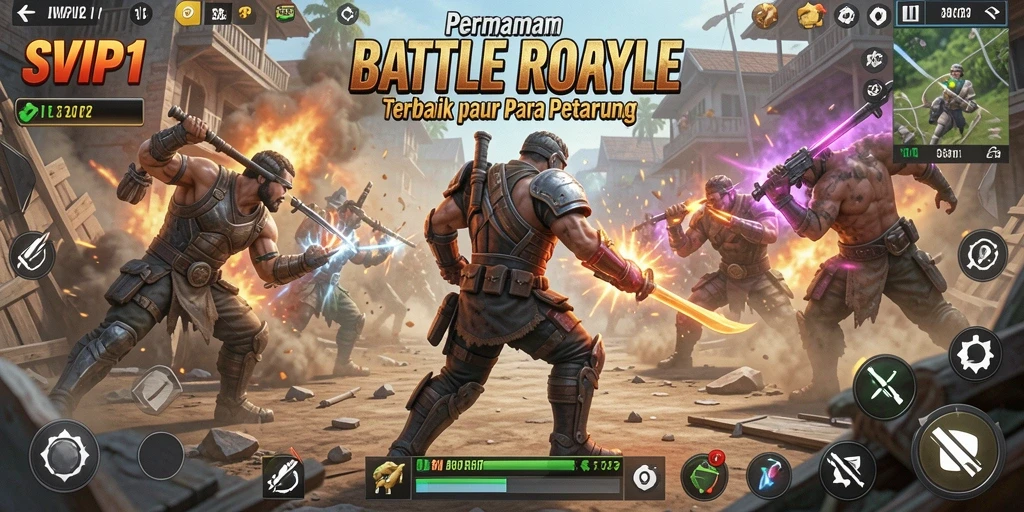 Tampilan seru gameplay Battle Royale di SVIP1.