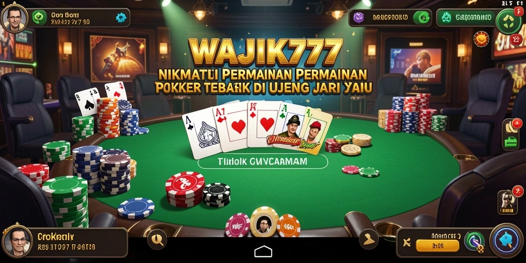 Screenshot utama WAJIK777 menampilkan gameplay poker yang menarik.